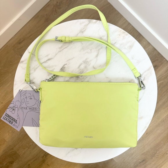 Pixie Mood DREA POUCHES PURSE SET in Lime Nylon - Picture 1 of 10